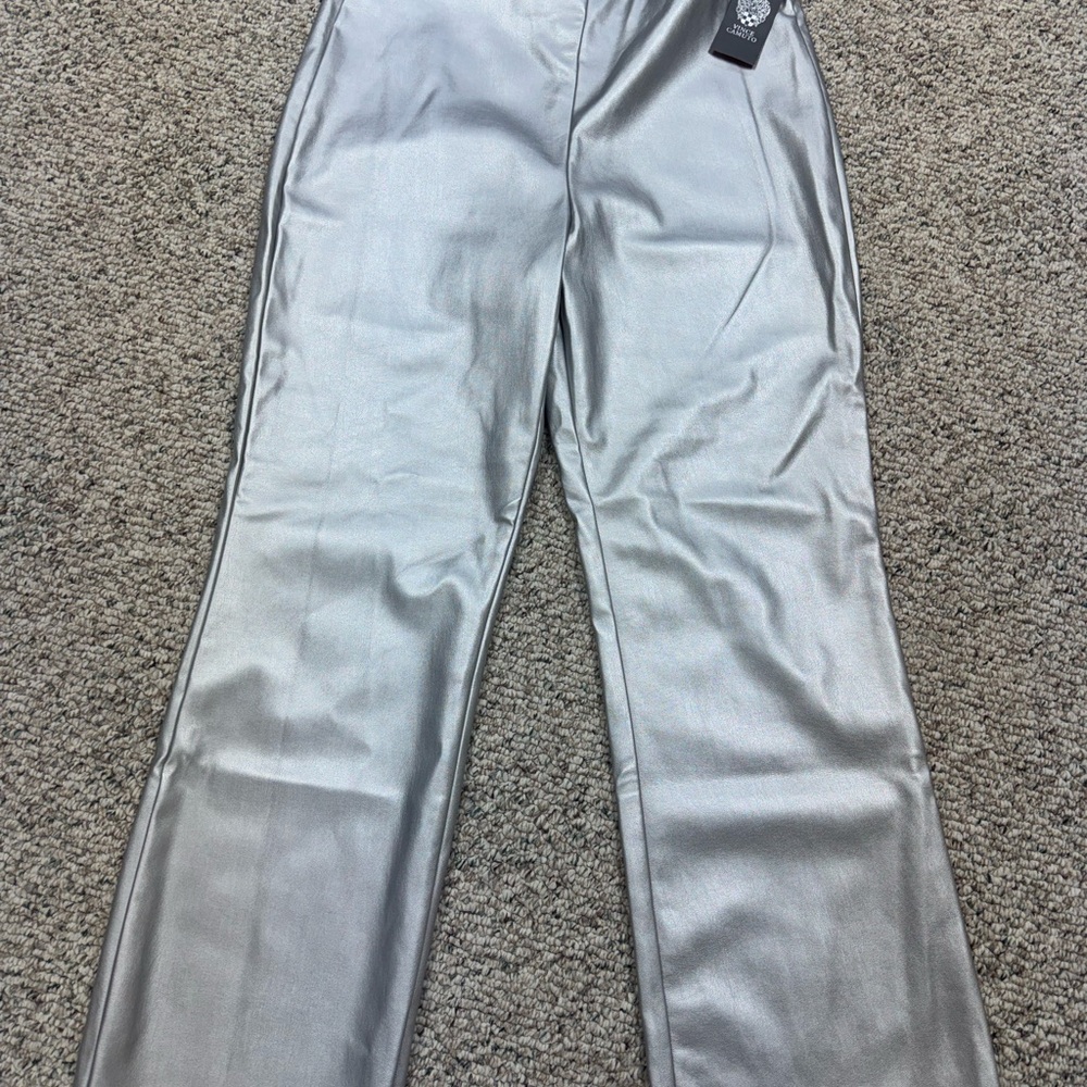 Vince Camuto Silver Faux Leather Pants – NWT – Size 14